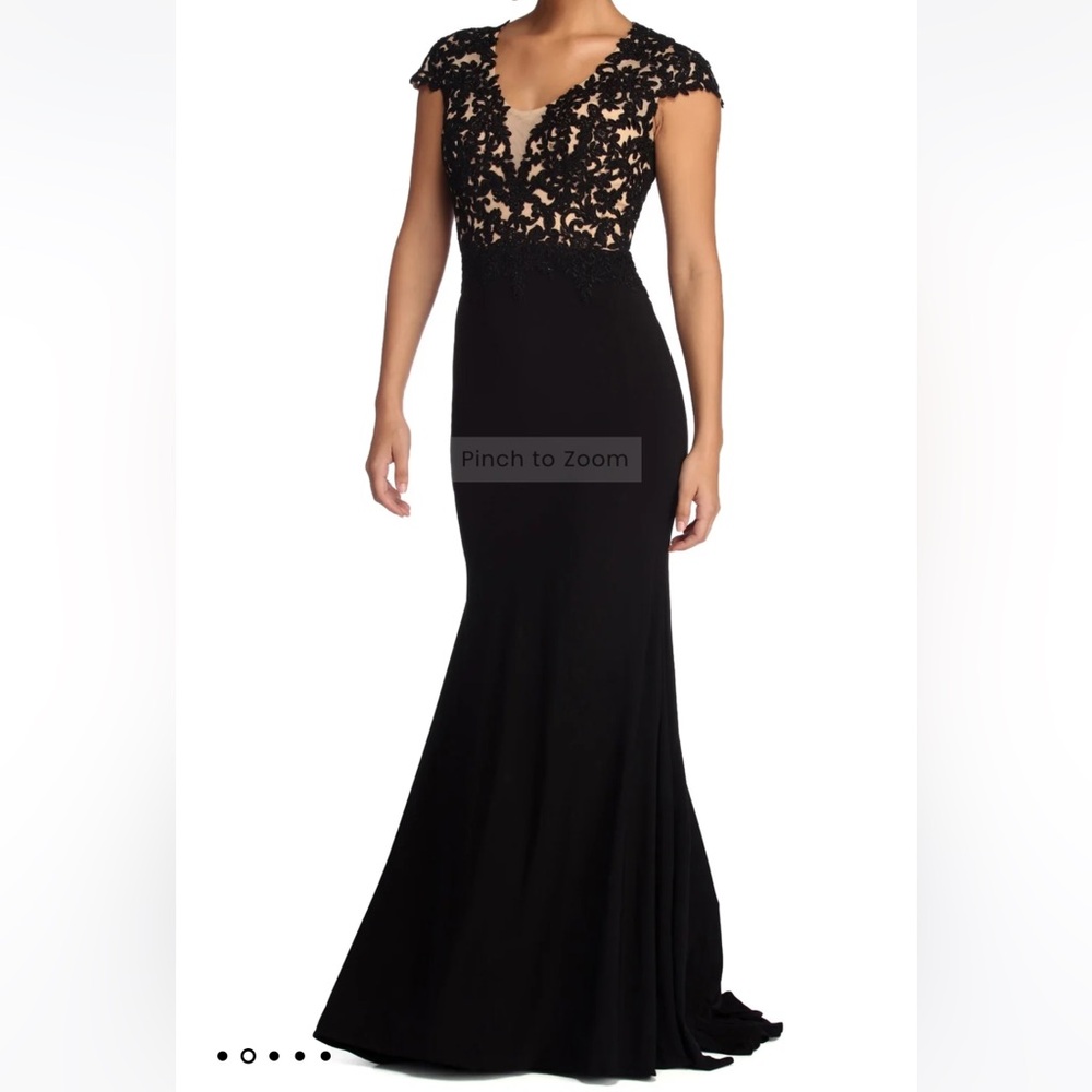 Black open back dress